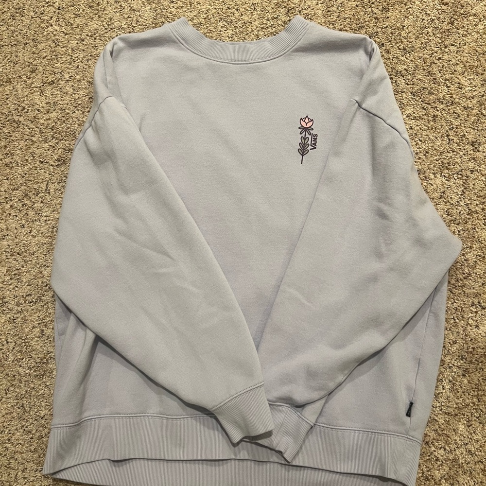 Vans Light Lavender Crewneck Sweatshirt with Small Rose Logo